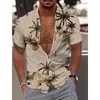 Men's Casual Shirts 2023 Summer Men Tree Print Shirt Comfortable Leisure Hawaiian Style Oversized Loose 3D Printing Visually Rich