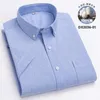 Chemises décontractées pour hommes été de haute qualité hommes coton à manches courtes robe pour homme mince Social Business Blouse rayé Oxford chemise