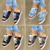 Sandals Fashion Canvas Slippers Lace Up Open Teen Dames Denim luxury sandals women designers womens shoes R230821