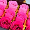 18 Pcs Savon De Bain Rose Fleur Artificielle Savon Floral Pétales De Roses Dans Une Boîte Cadeau pour Mariage Saint Valentin Anniversaire Fête Des Mères Anniversaire LL