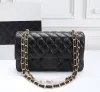 10A Top Tier Quality Jumbo Double Flap Bag Bag Designer 25cm Caviar Caviar Caviar Classic All Black Pres