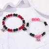 Pulseras con dijes, pareja de arañas de Halloween para mujeres, corazón romántico, pulsera magnética a juego, joyería de fiesta estética para hombres