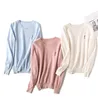 Designer Laurent Puff Cashmere Sweater Women's Loose Round Neck Sweaters mode mångsidig y broderi stickad botten skjorta tröjor tröjor grossist
