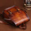 Schooltassen Echte lederen dames Rucksack Casual tas dames reist dagpack echte cowhide vintage knapzak hoogwaardige rugzak