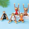 Other Home Decor Sculptures Figurines Solid Wood Home Decoration Creative Festival Gift Black Walnut Gibbon Pendant Wooden Crafts x0821