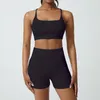 Outfit da yoga set da yoga set da yoga set da ginnastica con cortometraggi corti top top reggiseni da donna a 2 pezzi set da allenamento da allenamento abbigliamento fitness 230818