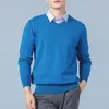 Felpa con cappuccio da uomo Spazzanti per uomini Pullover a maniche lunghe Vneck Abiti di colore solido Abbigliamento standard maschio Lana maglieria 230821 230821