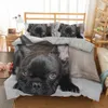 Bedding sets French Bulldog Duvet Cover Set King Size Cute Puppy Animal Theme for Kids Teen Polyester 23pcs Soft Comforter 230818