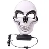 Party Masks Halloween Skeleton LED Mask for Kids Night Club Masquerade Cosplay Costume Glow Scary El Wire High Quality 230818