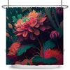 Douchegordijnen elegante bloemen douchegordijn kleurrijk bloemen douchegordijn waterdicht polyester badkamer gordijnen badkuip decor met 12 r230821