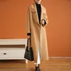 Womens Wool Blends Luxury highend cashmere coat womens midlength overtheknee loose doublesided woolen 230818