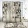 Rideaux de douche Paysage Encre Bambou Peinture Rideaux De Douche Style Chinois Salle De Bains Accessoires Cloison Imperméable Rideaux De Bain Tapis Tapis Ensemble R230821