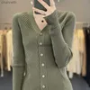 Malhas femininas Tees 2023 New Women Cashmere Cardigans Sweater Sweater V-deco