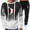 Herrspårar Mens Tracksuit Jo Print Sweatshirts and Sweatpants 2 Pieces Set Casual Sport Jogger Outfits Hoodie Suit Man Clothing