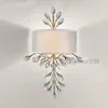 Lâmpada de parede American Neoclássica Cristal French Light Luxury Creative Bedroom Bedra Living Room Villa