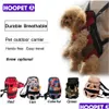 犬のキャリアフーピーファッションレッドカラートラベルバックパック通気性ペットバッグShoder Puppy Carrier253T Drop Delivice Home Garden Supplies OTKDR