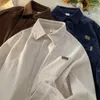 Men's Casual Shirts Luxury Vintage Long Sleeves Corduroy Shirt Wedding Business Office Fashion Polo Designer Clothes Men