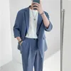Herenpakken lente zomer Brits stijl formele blazer mannen Koreaanse mode losse casual jurk jas Harajuku sociaal pak m-2xl