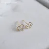 Ear Cuff Solid 9K Gold Dainty Heart Stud Earrings 9K Women SMEEXKE Minimalist Elegant Wedding Tarnish Resistan Fine 230822