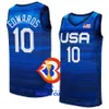 Print US Basketball 2023 World Cup 10 Anthony Edwards Jersey 7 Brandon Ingram 14 Walker Kessler 12 Josh Hart 6 Cameron Johnson 8 Paolo Banchero 13 Jaren Jackson Jr.