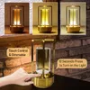 Dekorativa föremål Figurer LED CORDLESS TABLEL LAMP Retro Bar Metall Desk Lampor Uppladdningsbar Touch Dimning Night Light Bedroom Home Outdoor Decor 230821