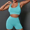 Active Sets Women Gym Bodysuit Elastic Fitness Sports Pakken Workout Kleding Bra Shorts Tracksuit Sportswear Yoga Set