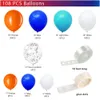 Andra evenemangsfestleveranser 108st White Blue Orange Confetti Latex Balloons Garland Kit Graduation Baby Shower Tign Birthday Decorations 230821