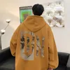 Herrtröjor kvinnors casual hoodie lös färgblockering modetryck tröja kpop kläder y2k överdimensionerad