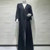Ethnische Kleidung Dubai Arabisch bedruckte muslimische Frauen Kleider Italien Ramadan Plus Size Langer Rock Islamic Noble Mode Abendkleid