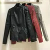 Veste de moto en cuir PU pour femmes, petit manteau décontracté court et Slim, haut de costume de Station européenne