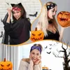 Clipes de cabelo barrettes halloween impressão de faixas largas de cabeça de cabeça vintage elástica Headwrap para Women Girls Bandana Cosplay Acessórios 230822