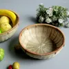 Dinnerware Sets 3 Pcs Bamboo Basket Fruit Packaging Bread Storage Container Organizer Plaque Bun Plastic Containers Serving Desktop