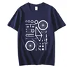 T-shirts pour hommes T-shirt drôle imprimé vélo vététiste pièces éclatées T-shirt groupe de cyclisme hauts d'équipe vêtements T-shirt pour hommes