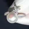 Wedding Rings Huitan Graceful Lady Temperament Ring With Bright Zirconia Elegant Female Delicate Jewelry Simulated Pearl Finger Accessories