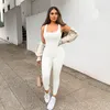Active Sets Women Jumpsuit Workout One Piece Bodysuit Fitness Outfits Streetwear Seamless Yoga Set Ribbed Rompers Female Gym Tracksuit Woman