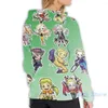 Felpa maschile da uomo per donne per donne divertenti Final Fantasy 6 Chibi Stampa con cappuccio casual con cappuccio Straatwear