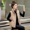 Women's Vests ZXRYXGS Jacket Cotton Vest 2023 Autumn Winter Korean Thickened Standing Collar Warm Sleeveless Coat