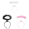 Akcesoria do włosów Kreskówka Pióro anioł Anioł Hair Hoop Feather Halo Pała na Halloween imprezę Bożego Narodzenia Kreatywne akcesoria do włosów F3MD 230821