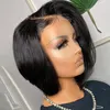 Short Bob Lace Front Straight Wig 13x1 T Part Pixie Bob Lace Human Hair Wigs for Women Pre Plucked Brazilian Remy Lace Front Wig
