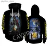 Hoodies للرجال Sweatshirts أزياء جديدة طباعة أفانتازيا الفرقة المعدنية جماليات الصخور هوديي قميص قوطية القوطية القطن جينجوكو للجنسين ملابس Q230822