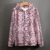 Con cappuccio maschile con cappuccio rosa serpente casual stampa animale stampa di strada indossare coppia con cappuccio manica lunga harajuku felpe personalizzate 4xl 5xl 6xl