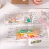 Prüfung Transparentes Bleistiftfall -Büro -Schüler Fälle Schullieferungen Kawaii Pen Box