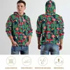 Herrtröjor tropiska fåglar lösa palm lämnar tryck avslappnad hoodie män långärmad kawaii design tröjor stor storlek