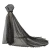 Robes de fille Starry Stars Hood Cape Cape pour les femmes Gothique Punk Party Costumes Étage Longueur Tulle Capes 230821