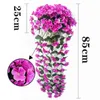 Dekorative Blumen Kränze violett künstliche Blumendekoration Simulation Valentinstag Hochzeits Wand Hanging Korb Orchidee gefälschte Wohnkultur 230822