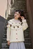 Women's Knits Spring Autumn Women Vintage Inspired Crochet Cute Three Dimensional Fruits Loose Thick Warm 50% Wool Sweater Coat Cardigans