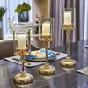 Candle Holders Table Stand Candlestick Light Luxury Tealight Base Glass Retro Style Home Decoration Dinner Decor