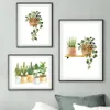 Peinture sur toile plantes vertes Cactus tigre Art mural affiches et impressions de Style nordique photos murales pour salon chambre décor sans cadre Wo6