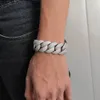 22 mm Hip Hop 5A Cubic Cyrron Tennis Bracelets18k Prawdziwa złota Bransoletka Kubańska Link Mężczyzn