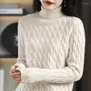 Frauenpullover dicker Pullover hoher Hals Winter Wollstrickpullover Korean Mode ein Stück Top